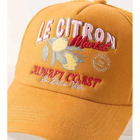 NWOT Anthropologie Worn/West Le Citron Trucker Hat - Picture 3 of 11